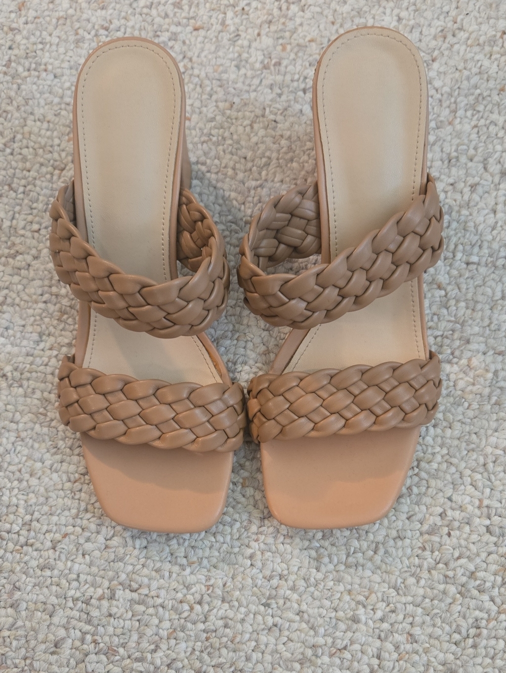 Amazon Braided Double-Strap Slide Sandals - Beige